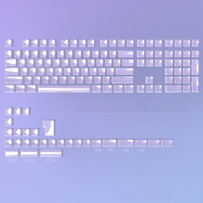 Jelly Purple 104+32 Keys OEM Profile PC Doubleshot Top Legends Keycaps Set for MX Keyboard